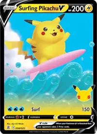 Surfing Pikachu V 008/025 – Celebrations (CEL), Pokémon card (English)