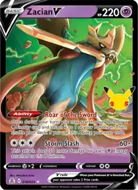 Zacian V 016/025 – Celebrations (CEL), Pokémon card (English)