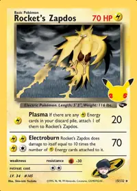 Rocket's Zapdos 15/132 – Celebrations Classic Collection (CEL:CC), Pokémon card (English)