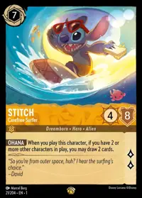 Stitch - Carefree Surfer 021 – The First Chapter, Lorcana card (English)