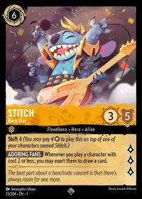 Stitch - Rock Star 023 – The First Chapter, Lorcana card (English)