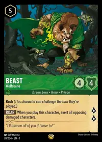 Beast - Wolfsbane 070 – The First Chapter, Lorcana card (English)