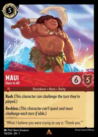 Maui - Hero to All 114 – The First Chapter, Lorcana card (English)