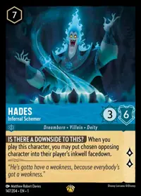 Hades - Infernal Schemer 147 – The First Chapter, Lorcana card (English)