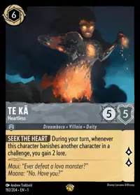 Te Kā - Heartless 192 – The First Chapter, Lorcana card (English)