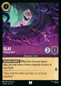 Olaf - Helping Hand 057 – Whispers in the Well, Lorcana card (English)