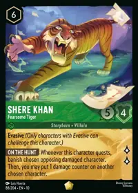 Shere Khan - Fearsome Tiger 088 – Whispers in the Well, Lorcana card (English)