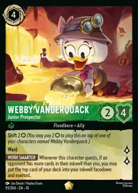 Webby Vanderquack - Junior Prospector 093 – Whispers in the Well, Lorcana card (English)