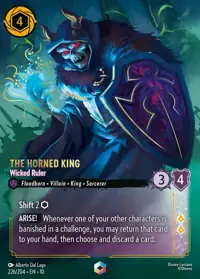 The Horned King - Wicked Ruler 226/204 – Whispers in the Well, Lorcana card (English)