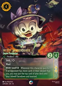 Webby Vanderquack - Junior Prospector 229/204 – Whispers in the Well, Lorcana card (English)