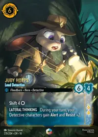 Judy Hopps - Lead Detective 235/204 – Whispers in the Well, Lorcana card (English)