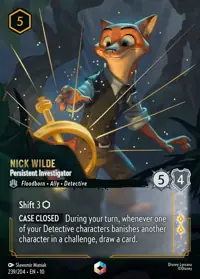 Nick Wilde - Persistent Investigator 239/204 – Whispers in the Well, Lorcana card (English)