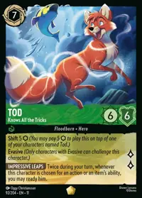 Tod - Knows All the Tricks 092 – Winterspell, Lorcana card (English)
