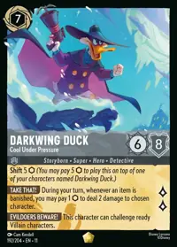 Darkwing Duck - Cool Under Pressure 192 – Winterspell, Lorcana card (English)