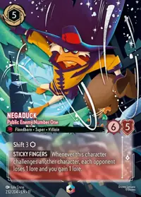 Negaduck - Public Enemy Number One 232/204 – Winterspell, Lorcana card (English)