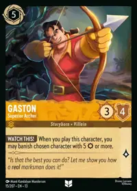 Gaston - Superior Archer 015 – Attack of the Vine!, Lorcana card (English)