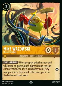 Mike Wazowski - Heroic Climber 018 – Attack of the Vine!, Lorcana card (English)