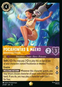 Pocahontas & Meeko - Adventurous Friends 027 – Attack of the Vine!, Lorcana card (English)