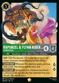 Rapunzel & Flynn Rider - Unlikely Pair 100 – Attack of the Vine!, Lorcana card (English)
