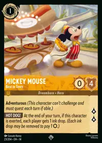 Mickey Mouse - Best in Town 023 – Hyperia City, Lorcana card (English)