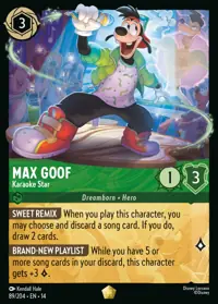 Max Goof - Karaoke Star 089 – Hyperia City, Lorcana card (English)