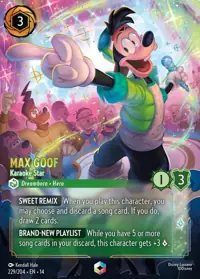 Max Goof - Karaoke Star 229/204 – Hyperia City, Lorcana card (English)