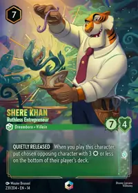 Shere Khan - Ruthless Entrepreneur 231/204 – Hyperia City, Lorcana card (English)