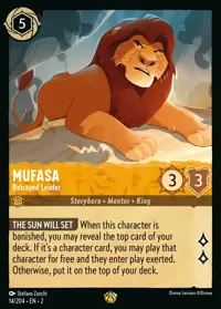 Mufasa - Betrayed Leader 014 – Rise of the Floodborn, Lorcana card (English)
