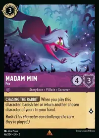 Madam Mim - Fox 046 – Rise of the Floodborn, Lorcana card (English)