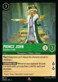 Prince John - Greediest of All 089 – Rise of the Floodborn, Lorcana card (English)