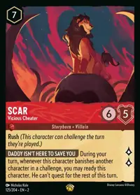 Scar - Vicious Cheater 125 – Rise of the Floodborn, Lorcana card (English)