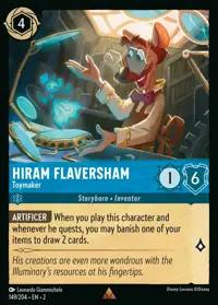 Hiram Flaversham - Toymaker 149 – Rise of the Floodborn, Lorcana card (English)