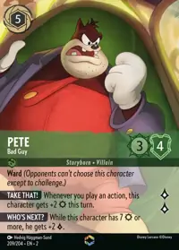 Pete - Bad Guy 209/204 – Rise of the Floodborn, Lorcana card (English)