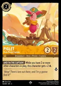 Piglet - Pooh Pirate Captain 016 – Into the Inklands, Lorcana card (English)