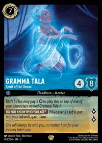 Gramma Tala - Spirit of the Ocean 143 – Into the Inklands, Lorcana card (English)