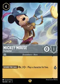 Mickey Mouse - Trumpeter 182 – Into the Inklands, Lorcana card (English)
