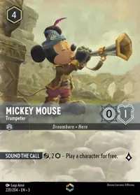 Mickey Mouse - Trumpeter 220/204 – Into the Inklands, Lorcana card (English)