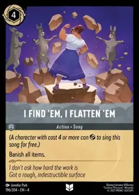 I Find ’Em, I Flatten ’Em 196 – Ursula's Return, Lorcana card (English)