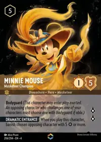 Minnie Mouse - Musketeer Champion 206/204 – Ursula's Return, Lorcana card (English)