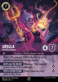 Ursula - Sea Witch Queen 208/204 – Ursula's Return, Lorcana card (English)