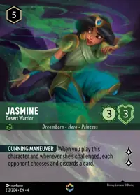 Jasmine - Desert Warrior 212/204 – Ursula's Return, Lorcana card (English)