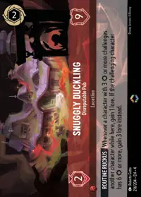 Snuggly Duckling - Disreputable Pub 216/204 – Ursula's Return, Lorcana card (English)