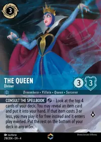 The Queen - Diviner 218/204 – Ursula's Return, Lorcana card (English)