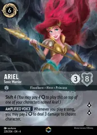 Ariel - Sonic Warrior 220/204 – Ursula's Return, Lorcana card (English)