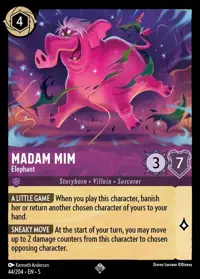 Madam Mim - Elephant 044 – Shimmering Skies, Lorcana card (English)