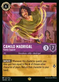 Camilo Madrigal - Family Copycat 058 – Shimmering Skies, Lorcana card (English)