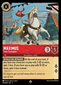 Maximus - Team Champion 105 – Shimmering Skies, Lorcana card (English)