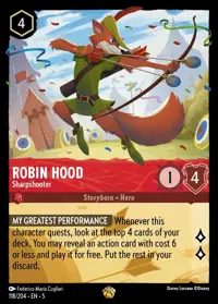 Robin Hood - Sharpshooter 118 – Shimmering Skies, Lorcana card (English)