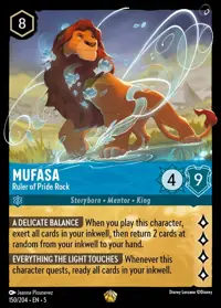 Mufasa - Ruler of Pride Rock 150 – Shimmering Skies, Lorcana card (English)