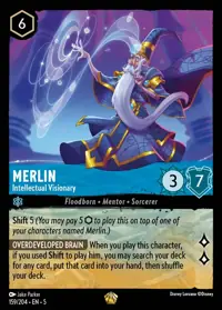 Merlin - Intellectual Visionary 159 – Shimmering Skies, Lorcana card (English)